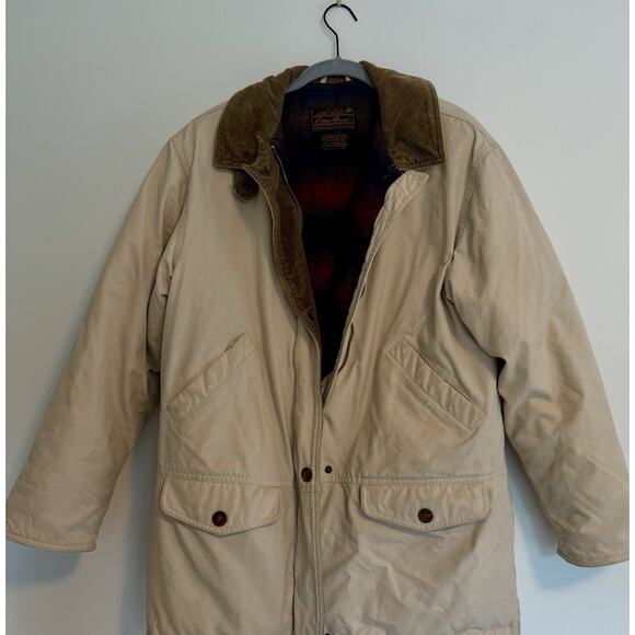 Vintage Eddie Bauer Jacket Mens Small Goose Down Puffer Chore Coat Quilted - Picture 2 of 16